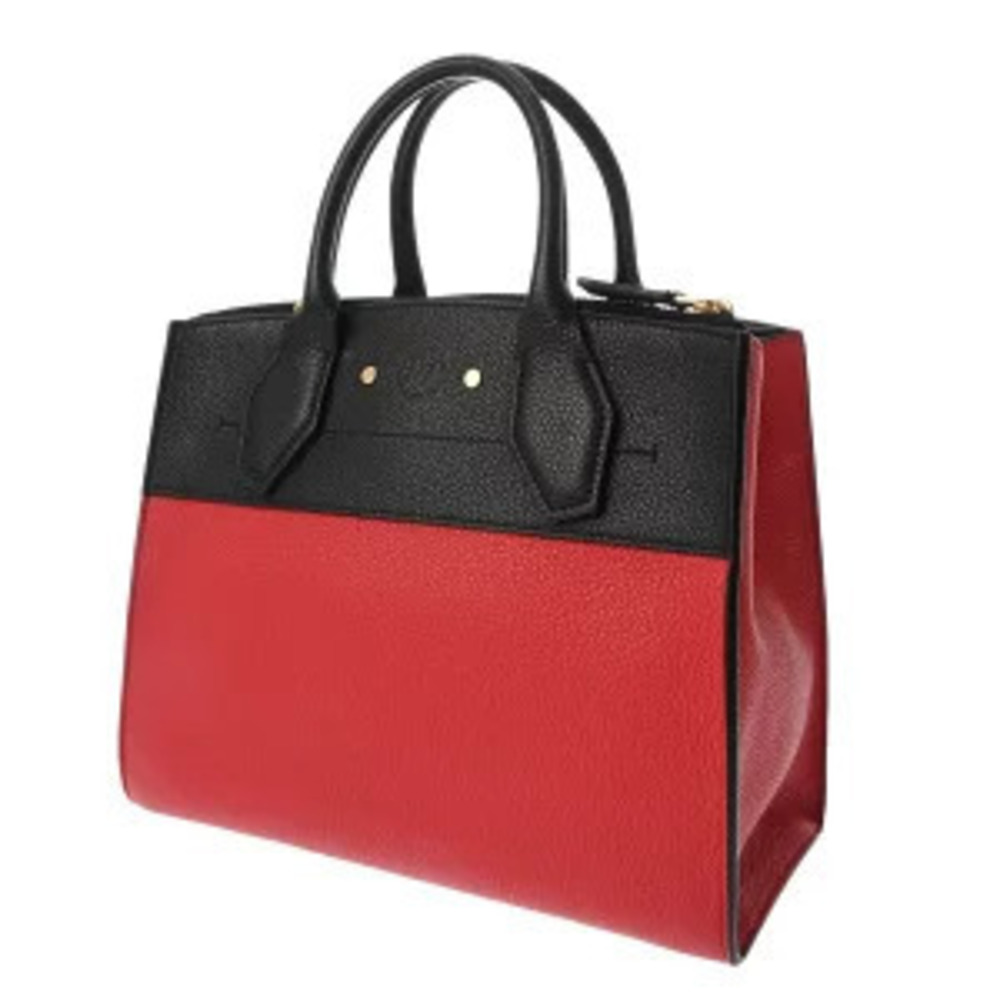 Louis Vuitton Handbag Leather City Steamer Black Rouge Calf Noir
